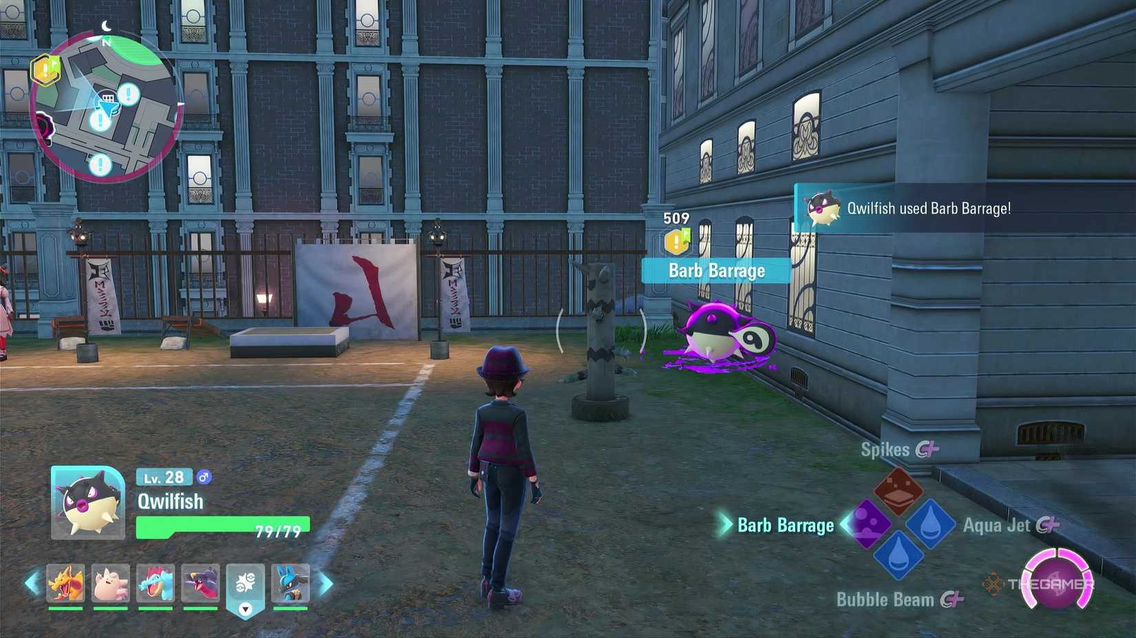 Having Hisuian Qwilfish in Pokemon Legends: Z-A's Mega Dimension DLC to use Barb Barrage on a training dummy to evolve it into Overquil.