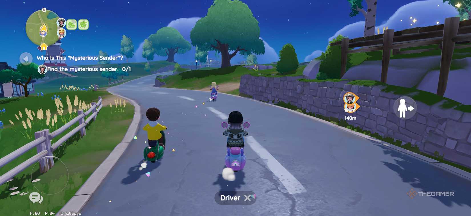 Три игрока едут на разных транспортных средствах в Heartopia.