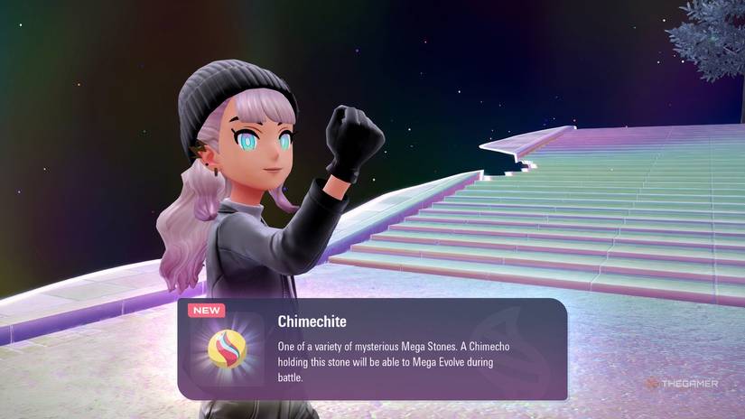 Trainer collecting Chimechite in Pokemon Legends: z-A.