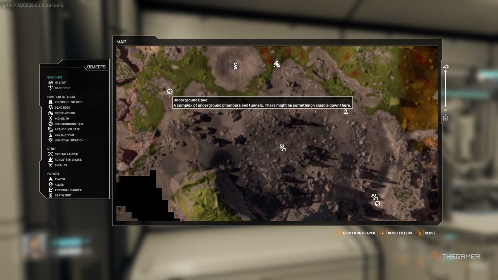 Map showing underground cave location in StarRupture.