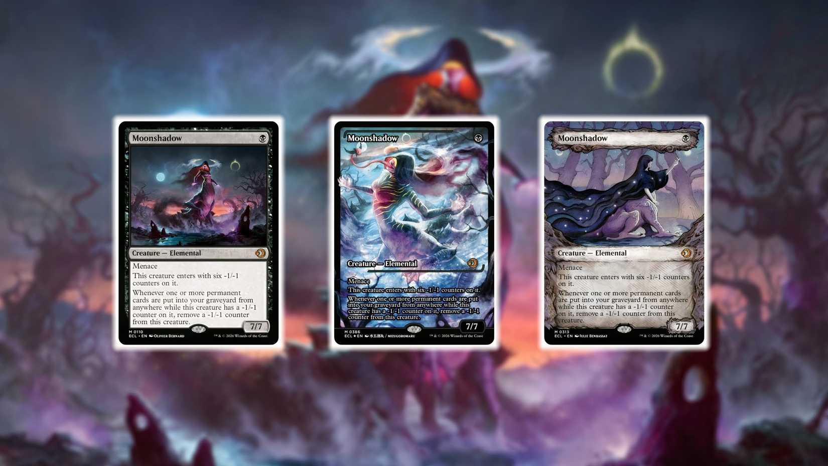 Варианты карты Лунная Тень из MTG Lorwyn Eclipsed.