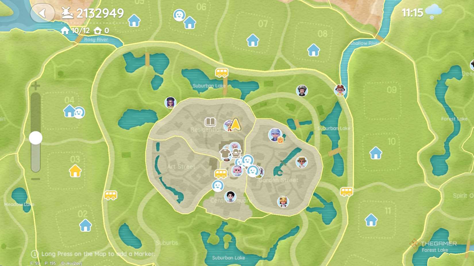 Pink bubble #1 location on the map in Heartopia.