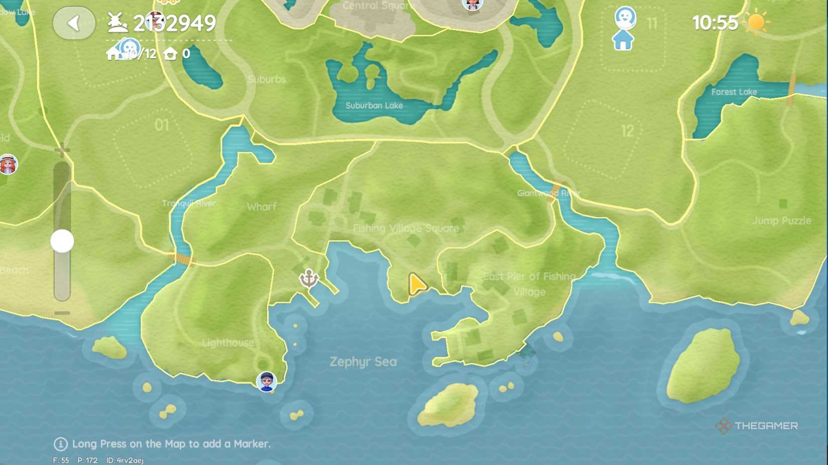 Pink bubble #13 location on the map in Heartopia.