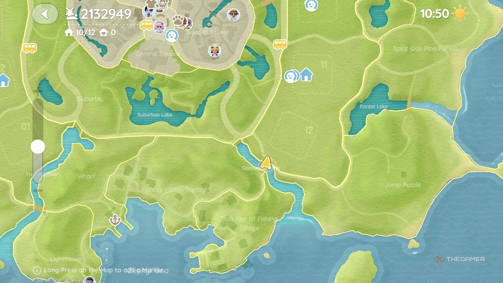 Pink bubble #15 location on the map in Heartopia.