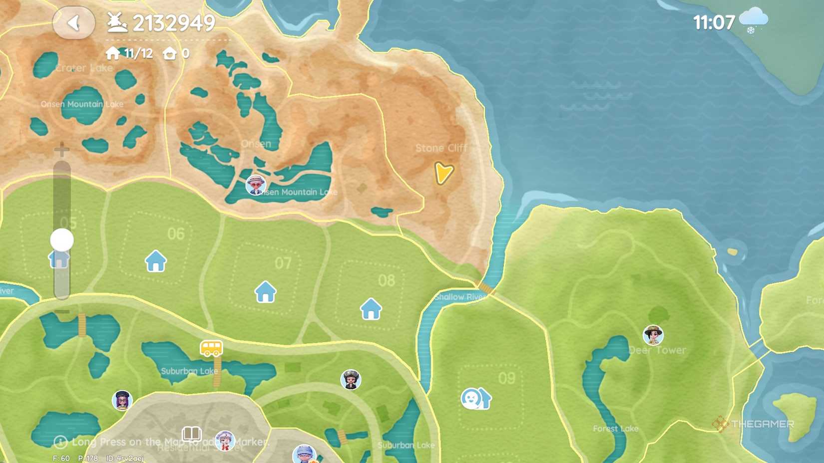 Pink bubble #3 location on the map in Heartopia.