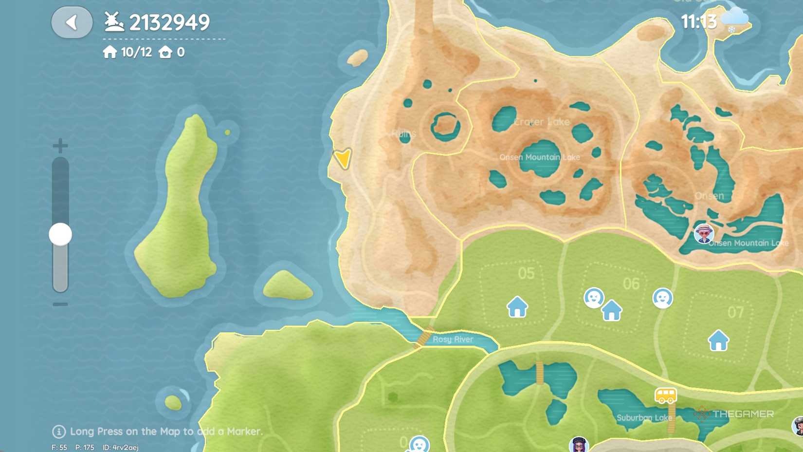 Pink bubble #6 location on the map in Heartopia.