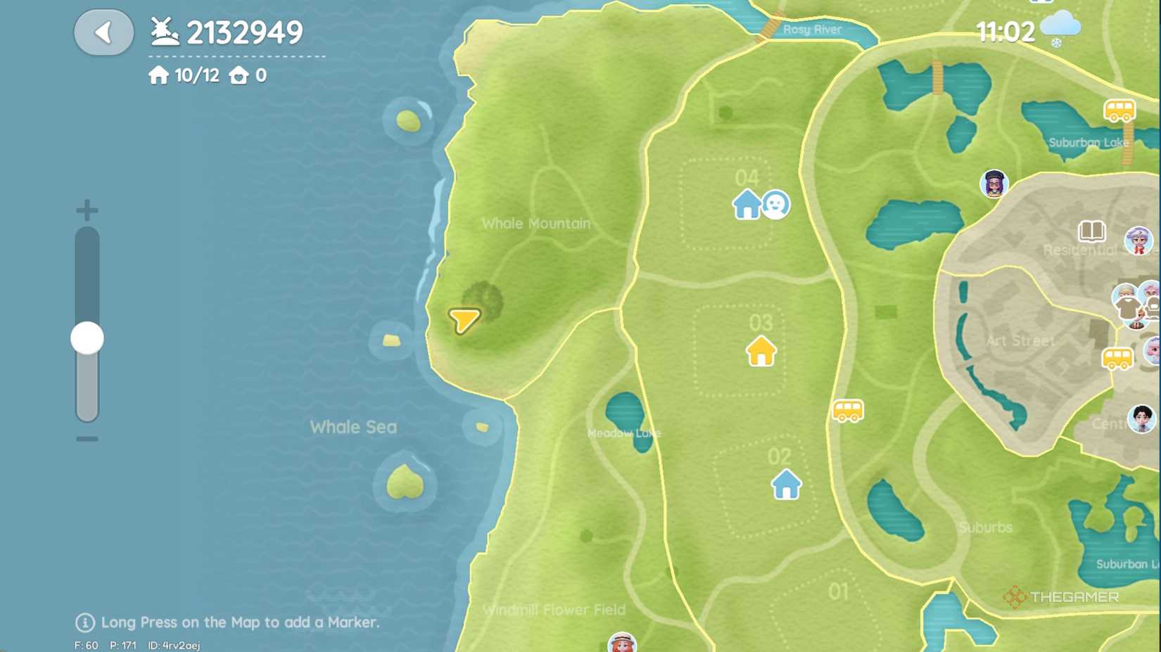 Pink bubble #8 location on the map in Heartopia.