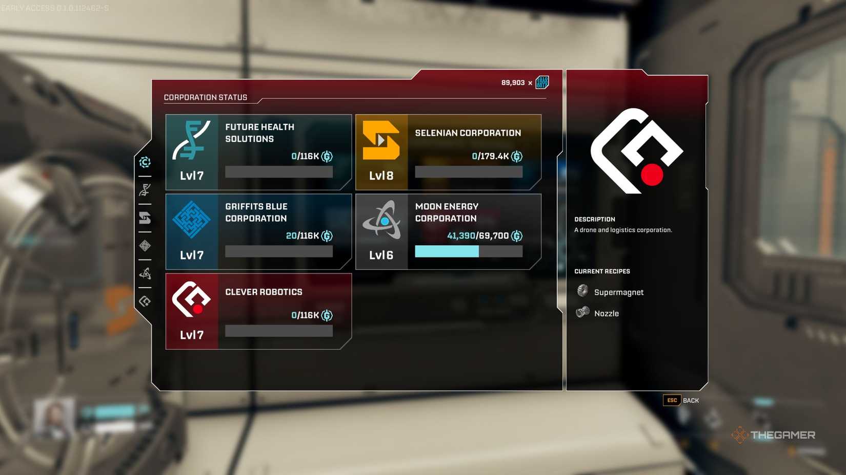 StarRupture screen with all corporations.-1