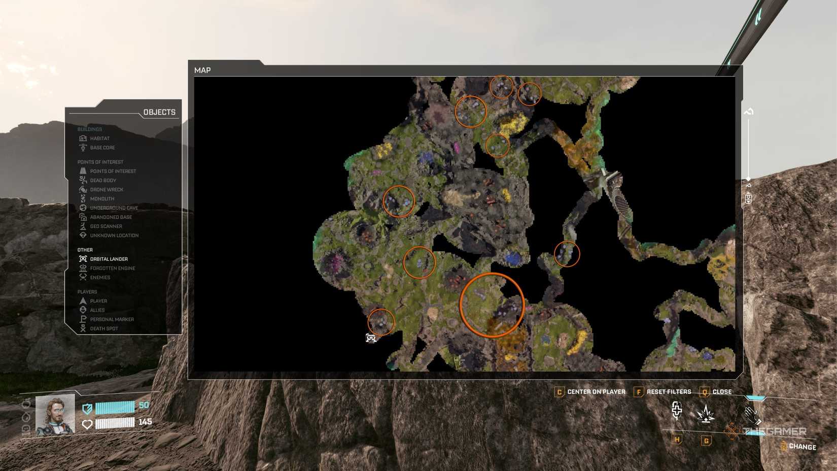 StarRupture Titanium vein locations on map.