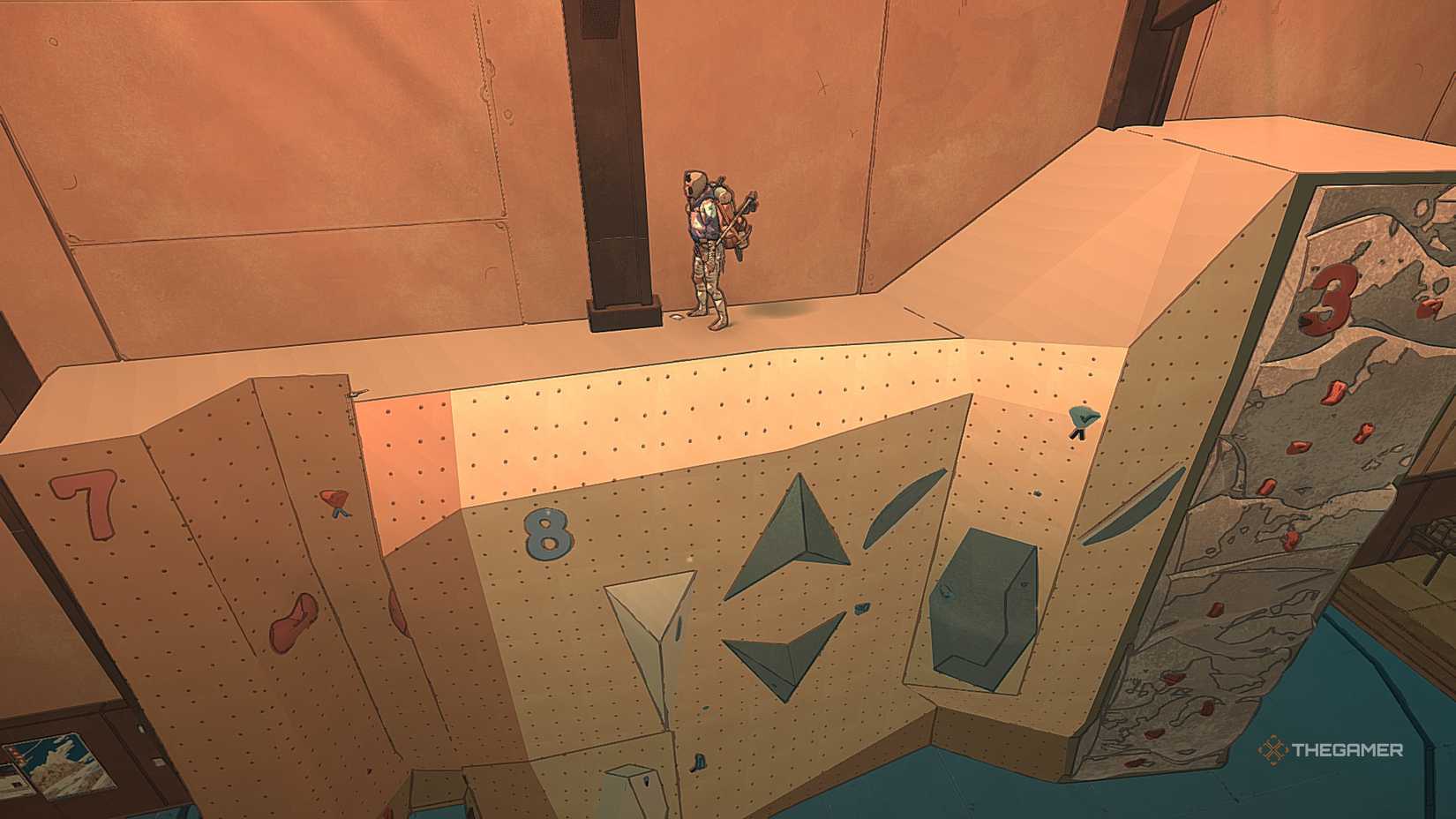 Аава на вершине скалолазной стены номер восемь в Cairn.