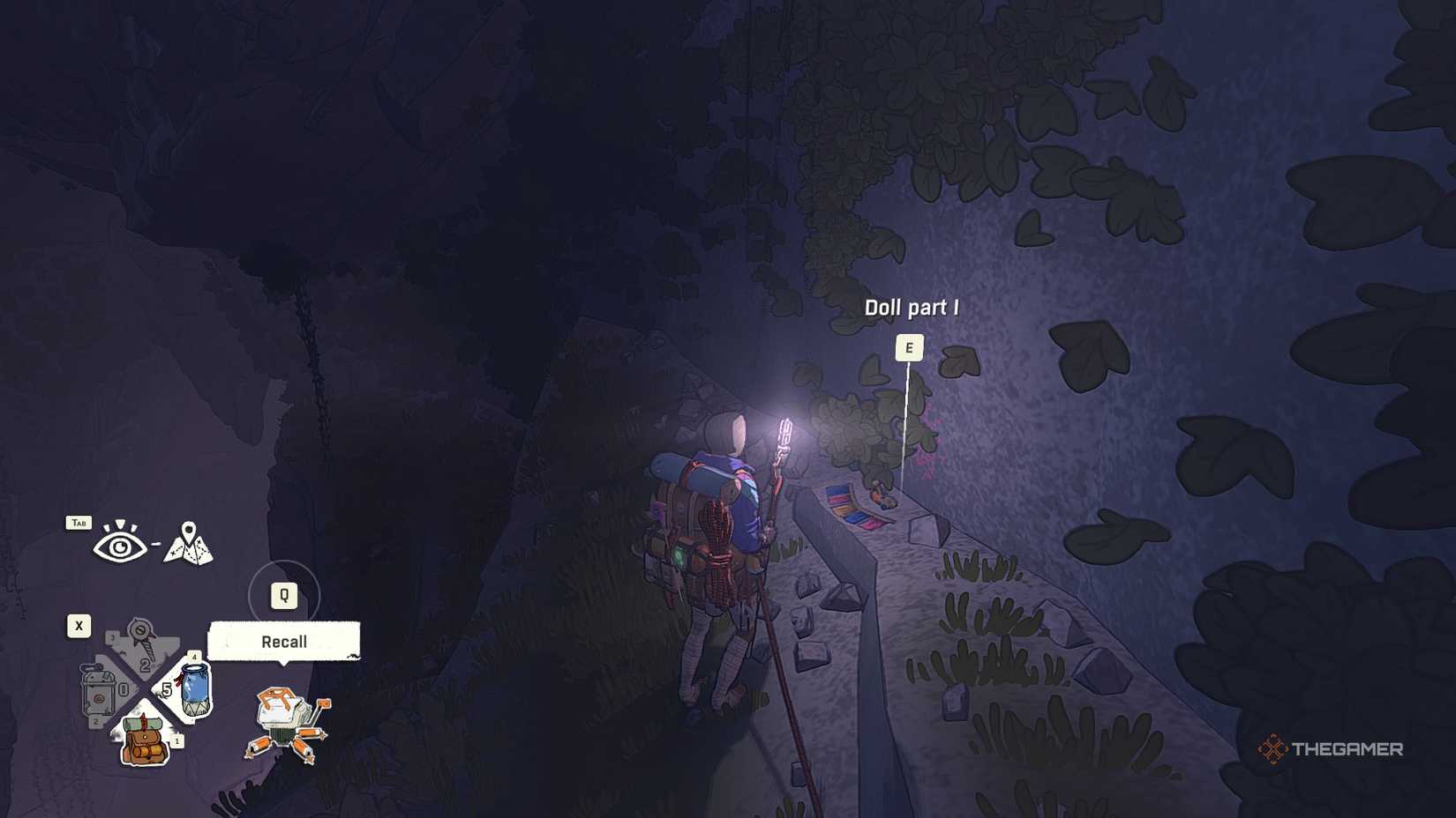 Аав подбирает первую часть куклы в Cairn.