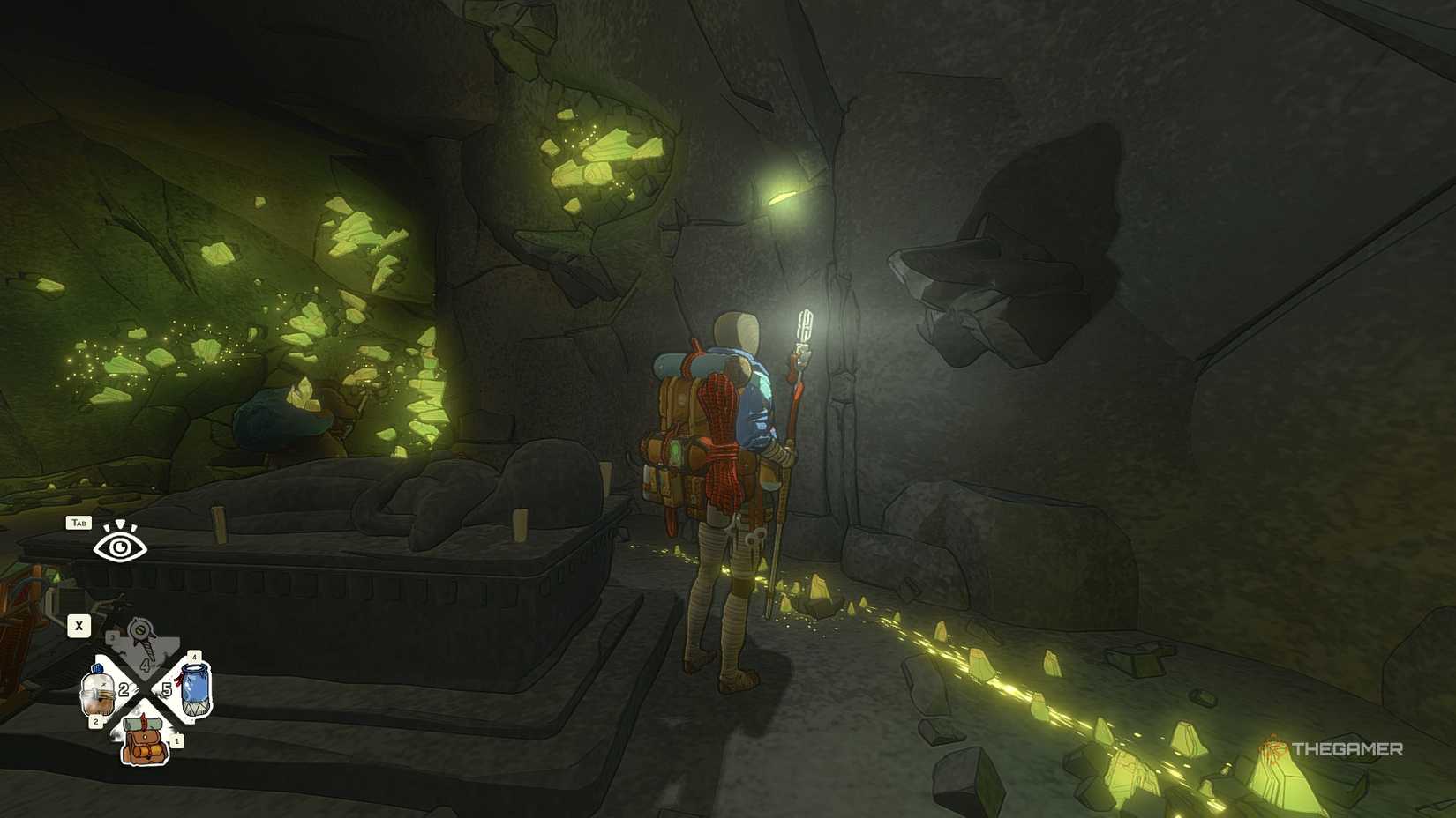 Осколок кристалла на стене в Cairn.