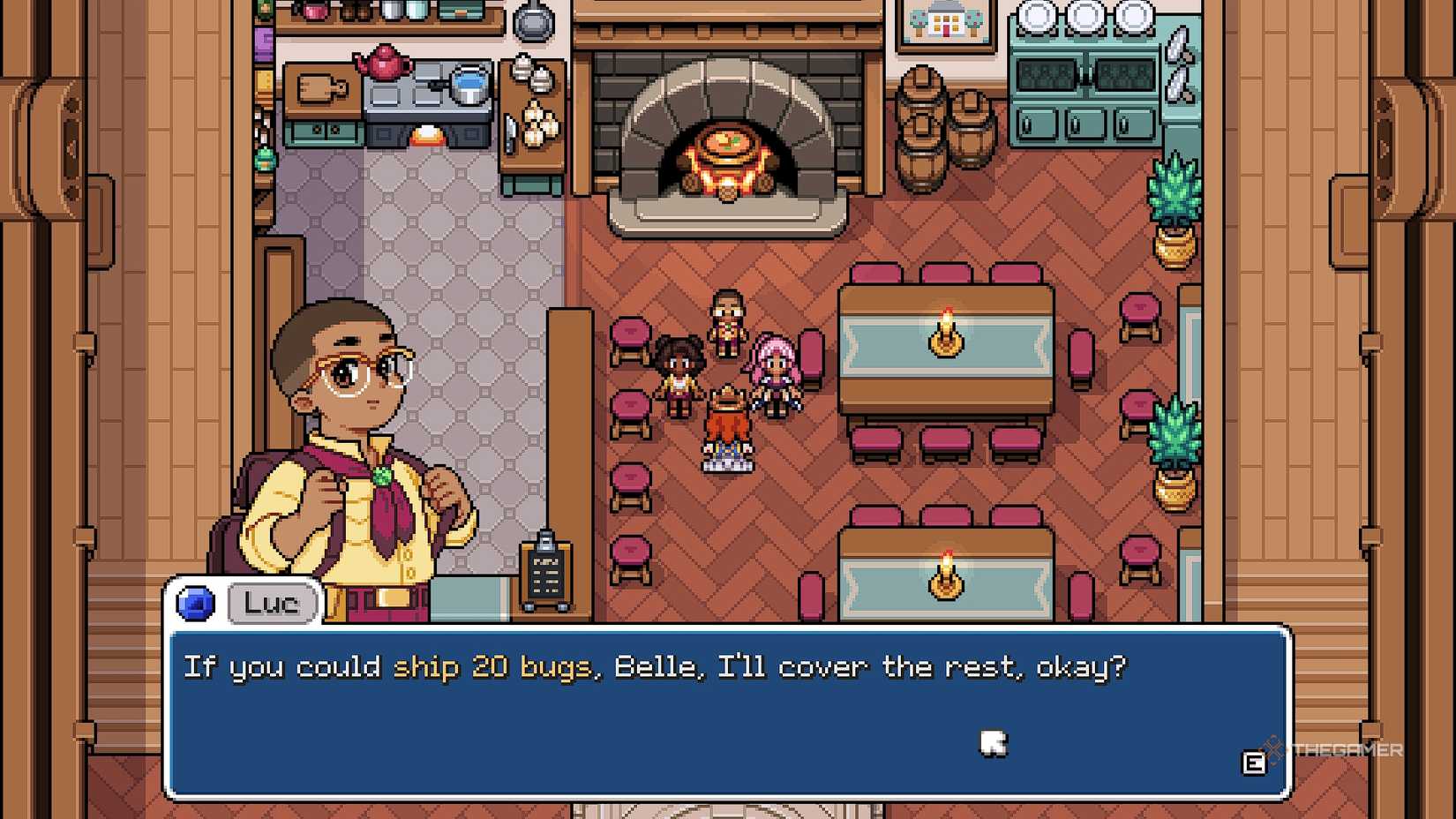 Лук просит игрока отгрузить 20 насекомых в Fields of Mistria