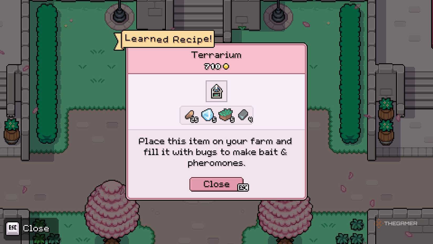 Рецепт крафта террариума в Fields of Mistria