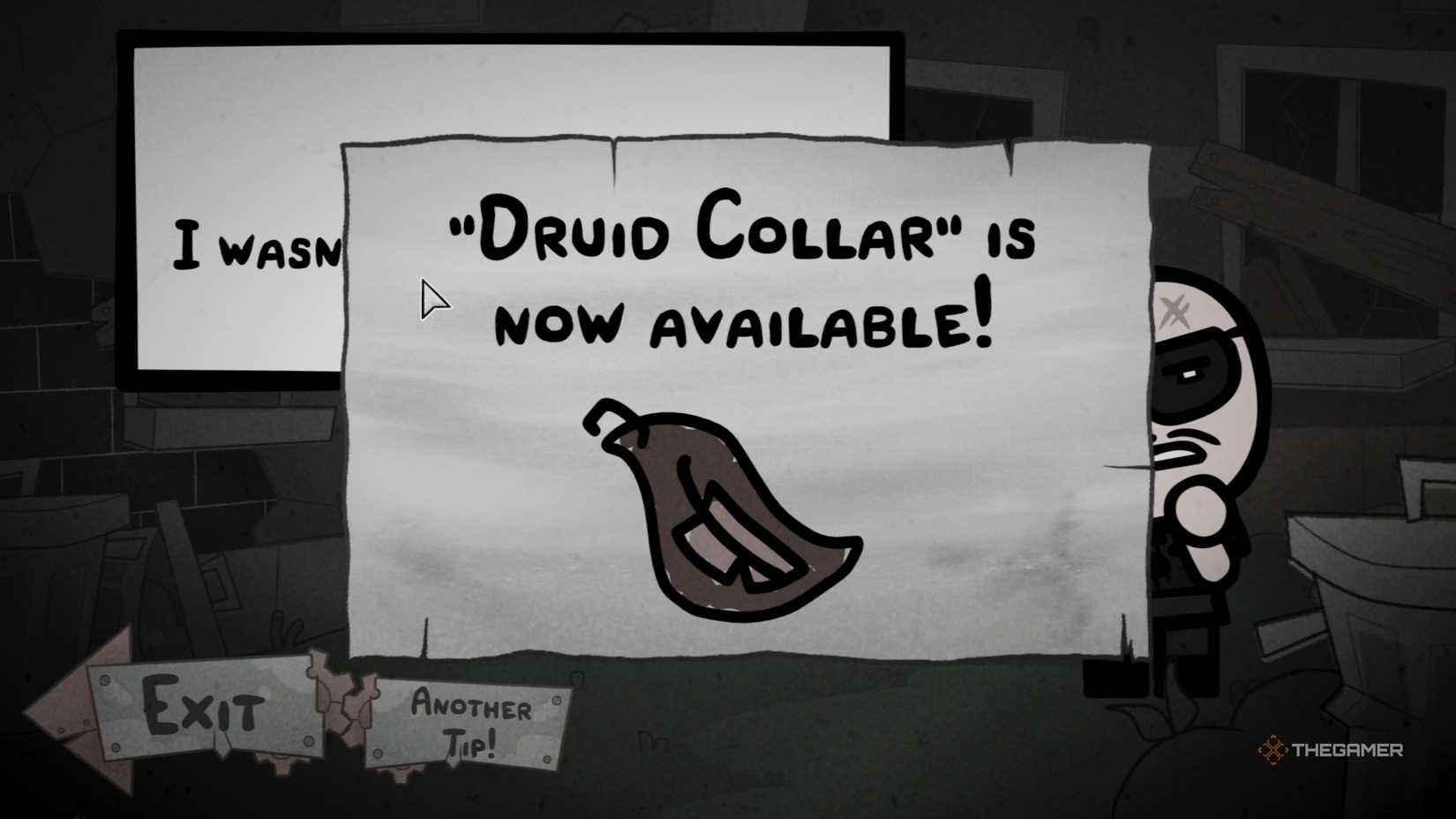 Получение Ошейника Друида от Бутча после прохождения уровня Кратер в Mewgenics.