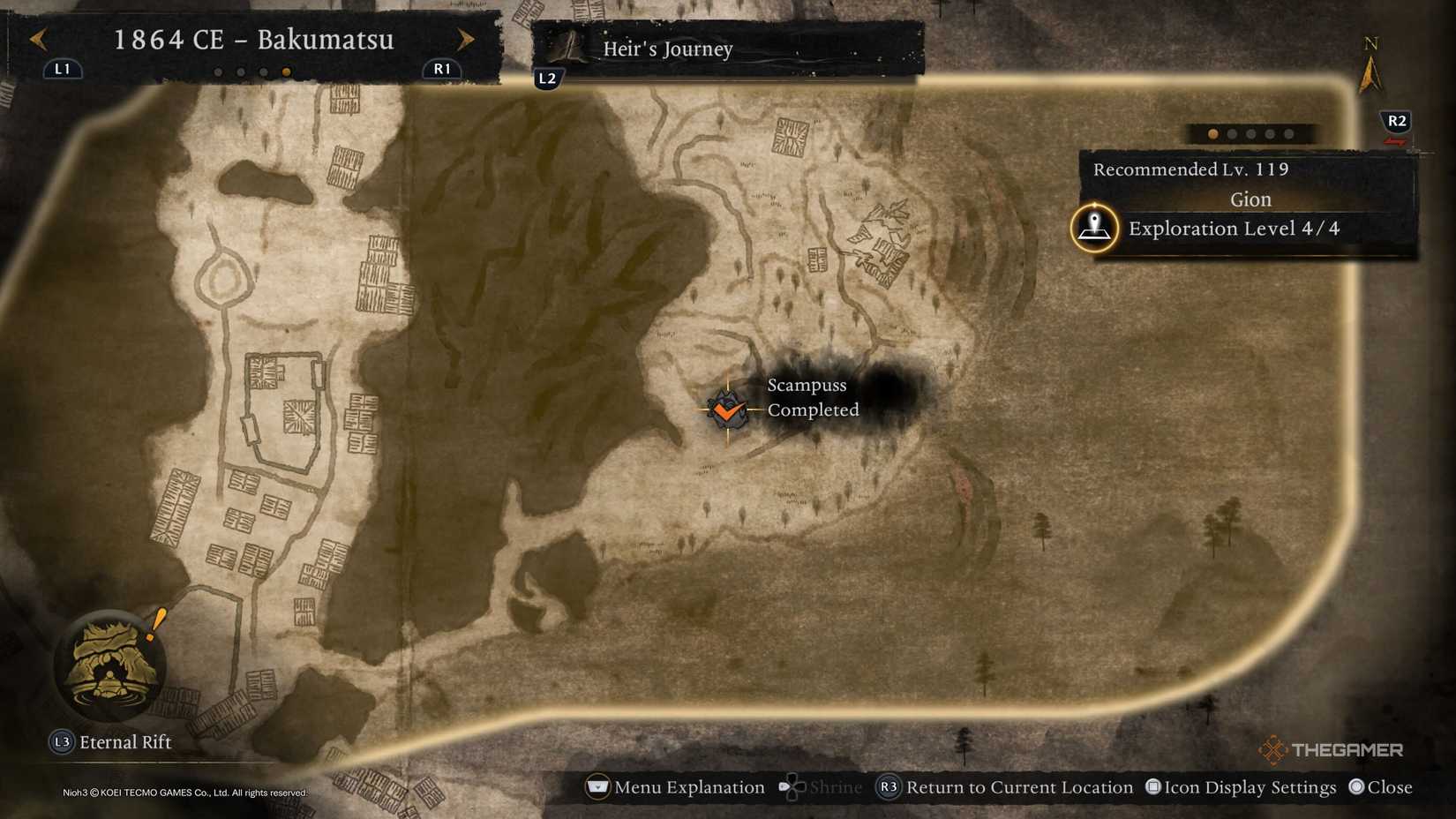 Скампус в Гионе в Nioh 3.