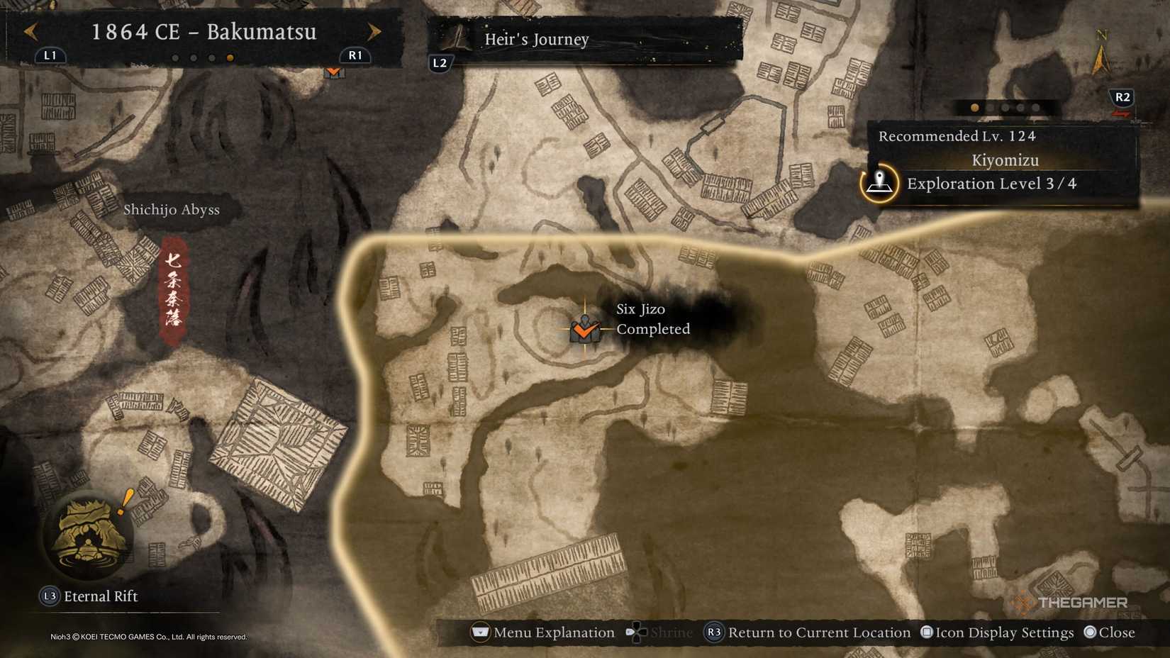 Шесть Дзидзо в Киёмидзу в Nioh 3.