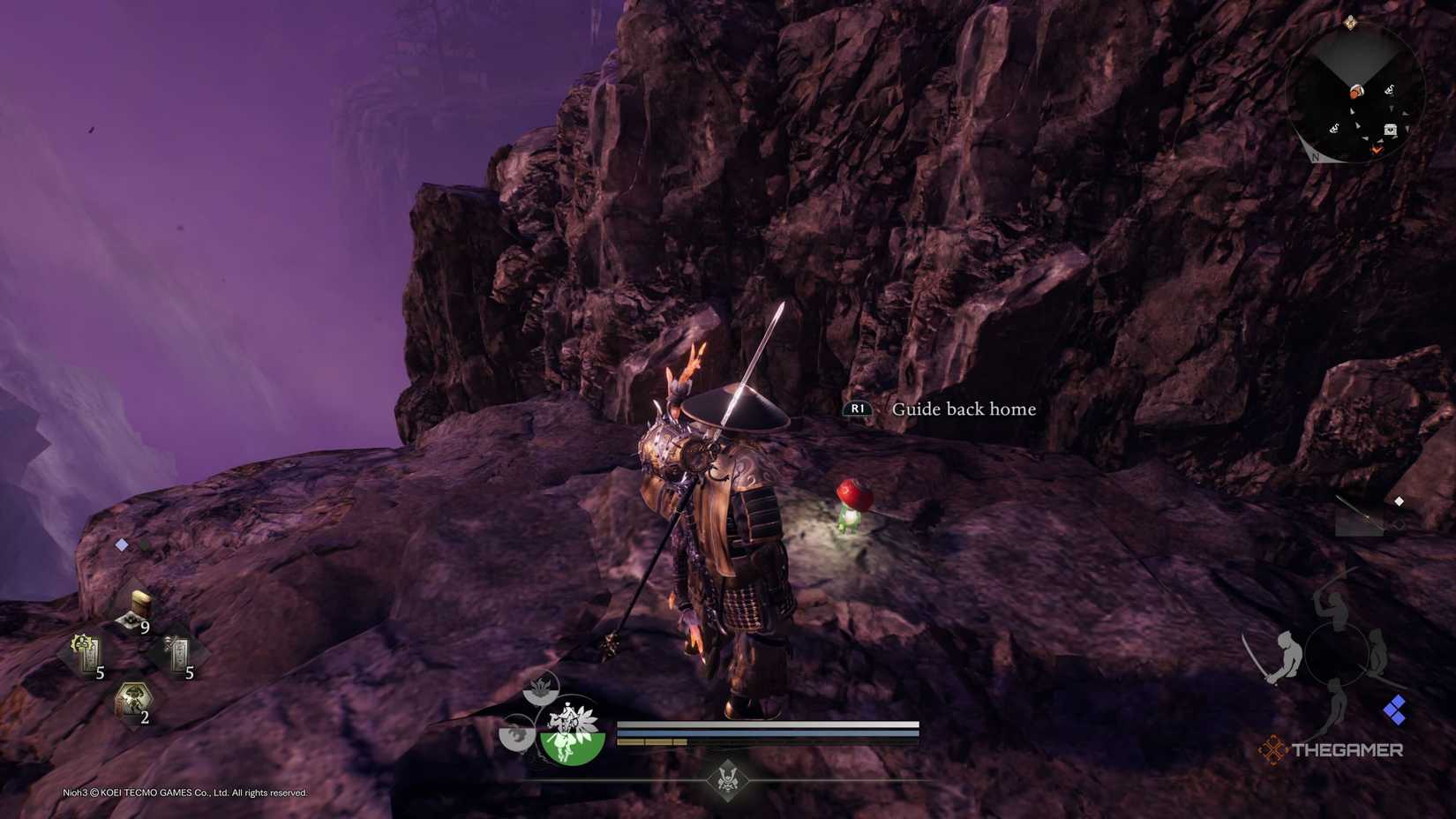 Отправка Кодамы домой в Nioh 3.