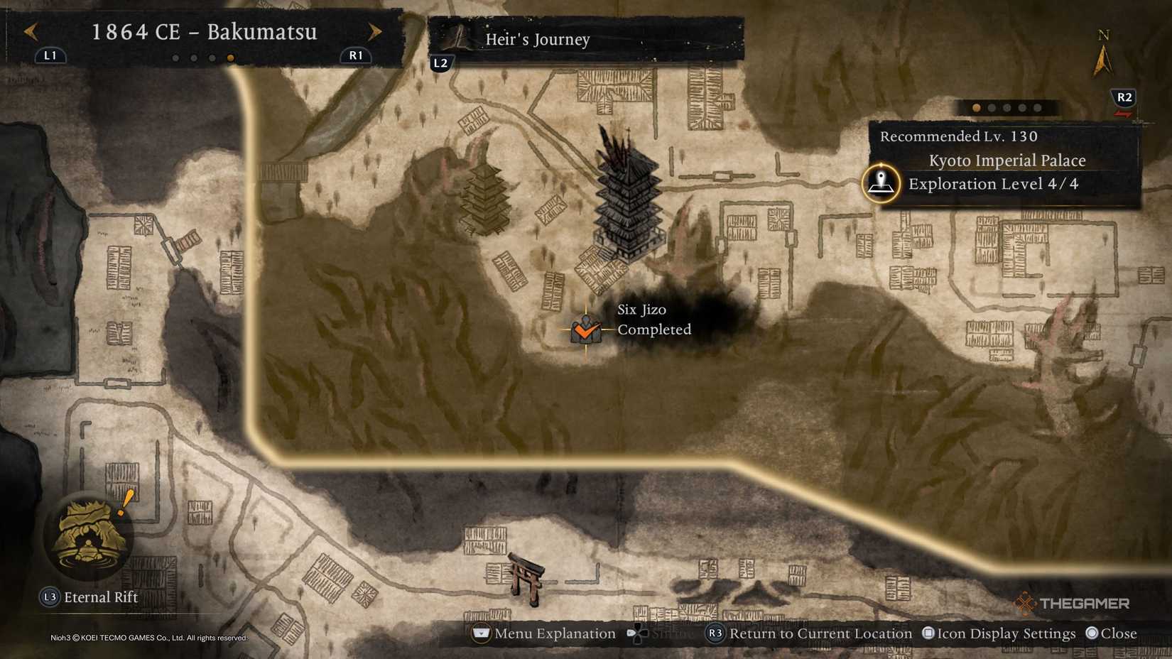 Шесть Дзидзо в Императорском дворце Киото в Nioh 3.