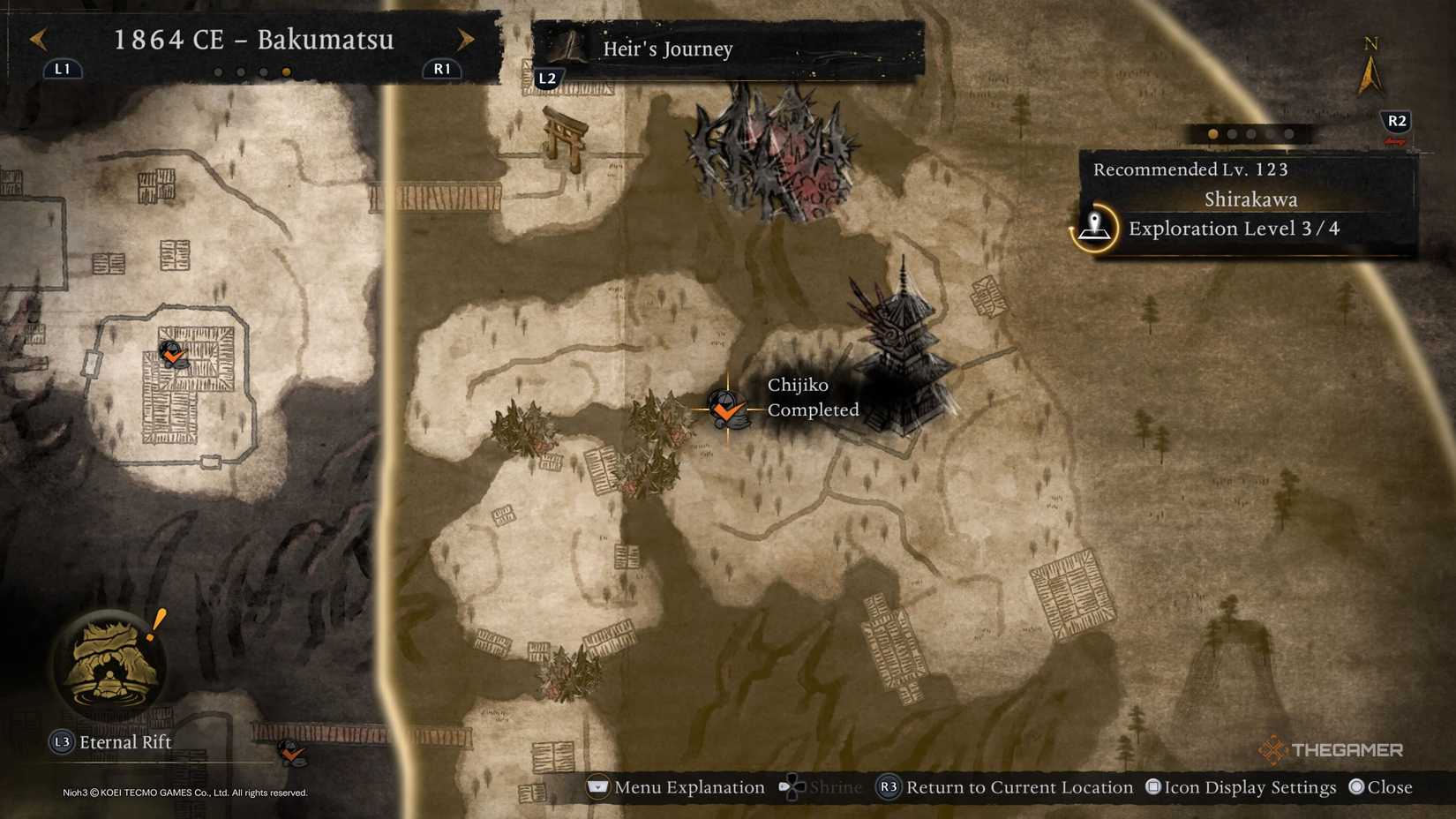 Чидзико в Сиракаве в Nioh 3.