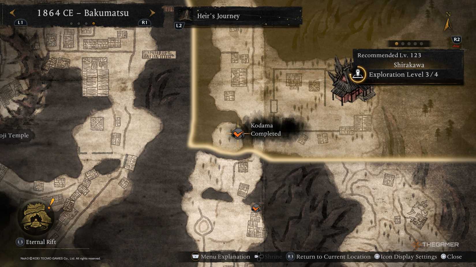 Первая Кодама в Сиракаве в Nioh 3.