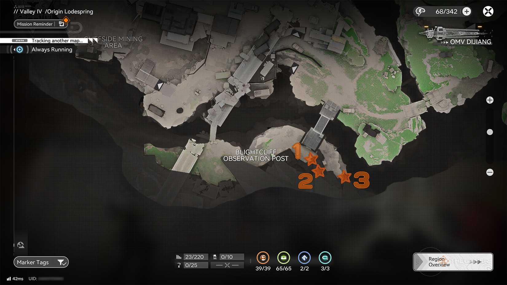 Расположение сундуков в Origin Lodespring - Наблюдательный пост Блайтклифф в Arknights: Endfield.