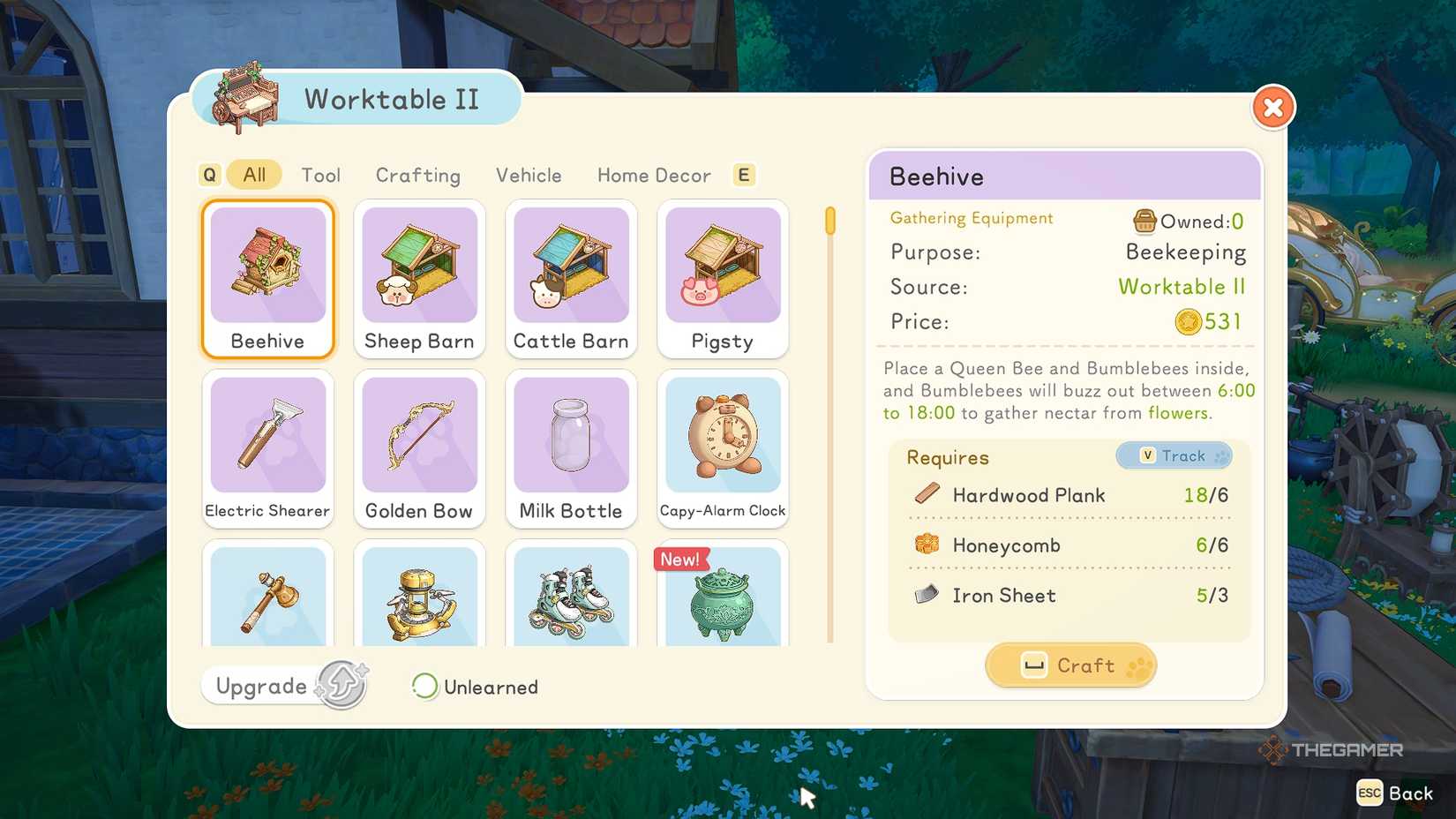 Starsand Island Интерфейс крафта улья на верстаке