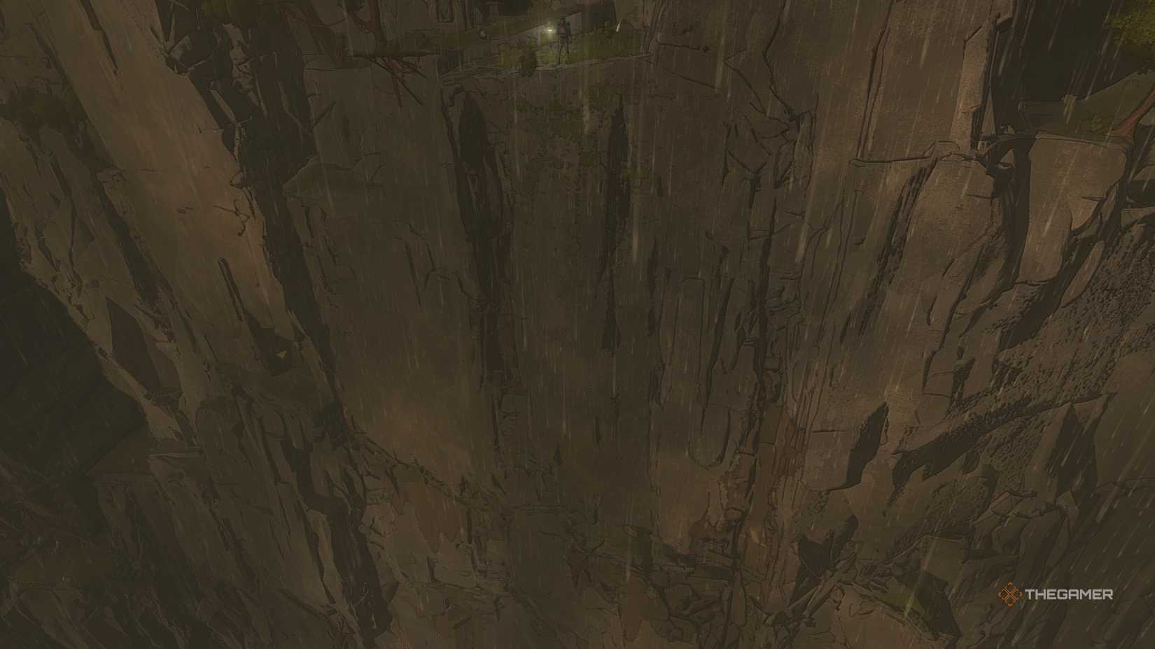 Общий план Аава на вершине утеса в локации The Terraces в Cairn.