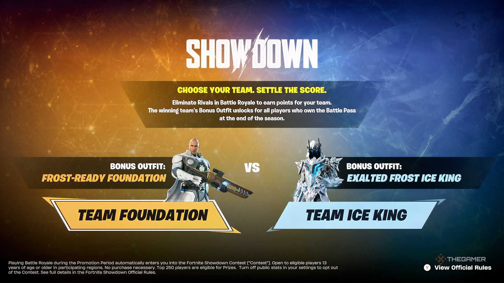 Fortnite экран выбора стороны