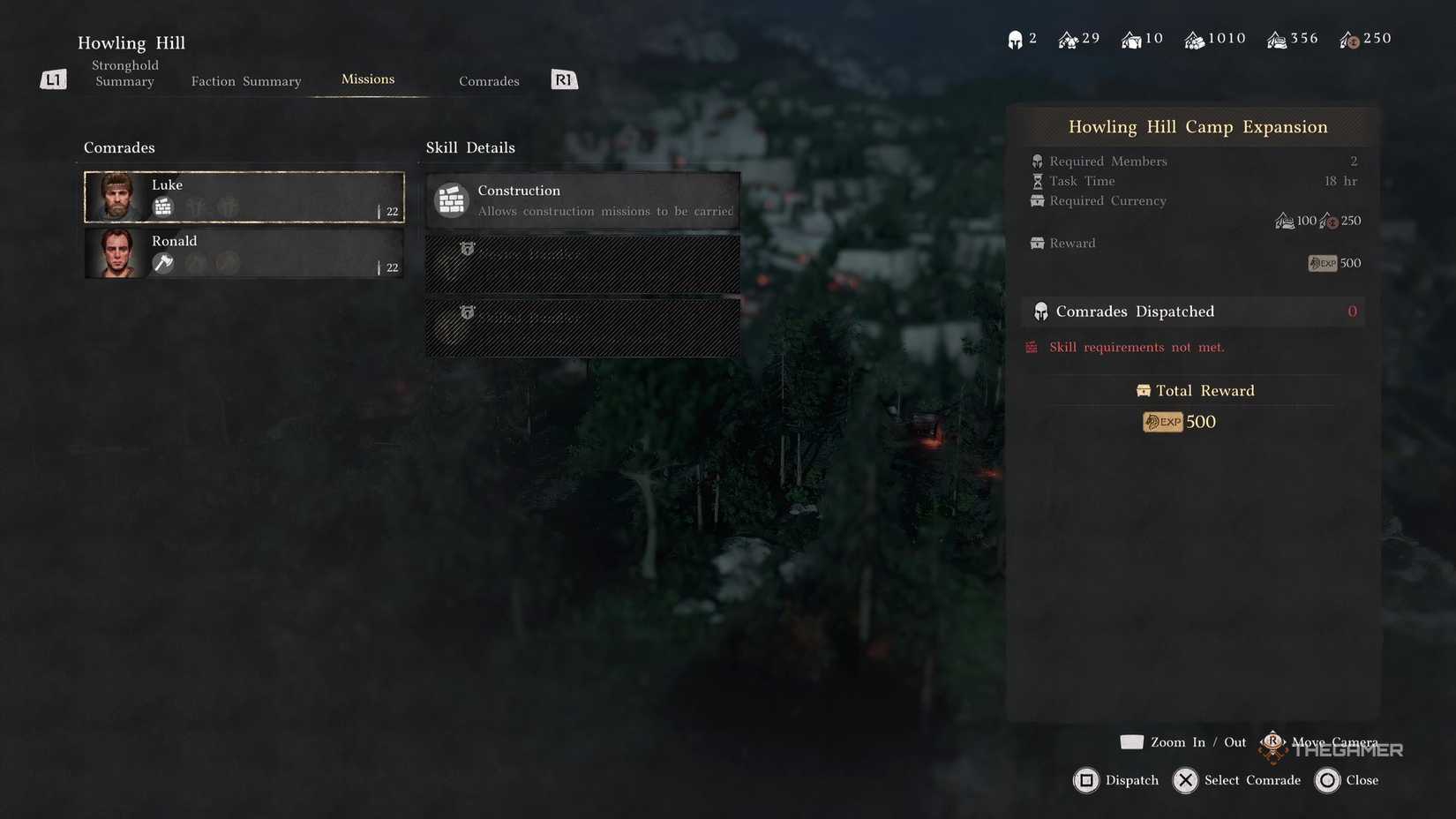 Отправка соратников во время миссии «Оживлённый холм» в Crimson Desert