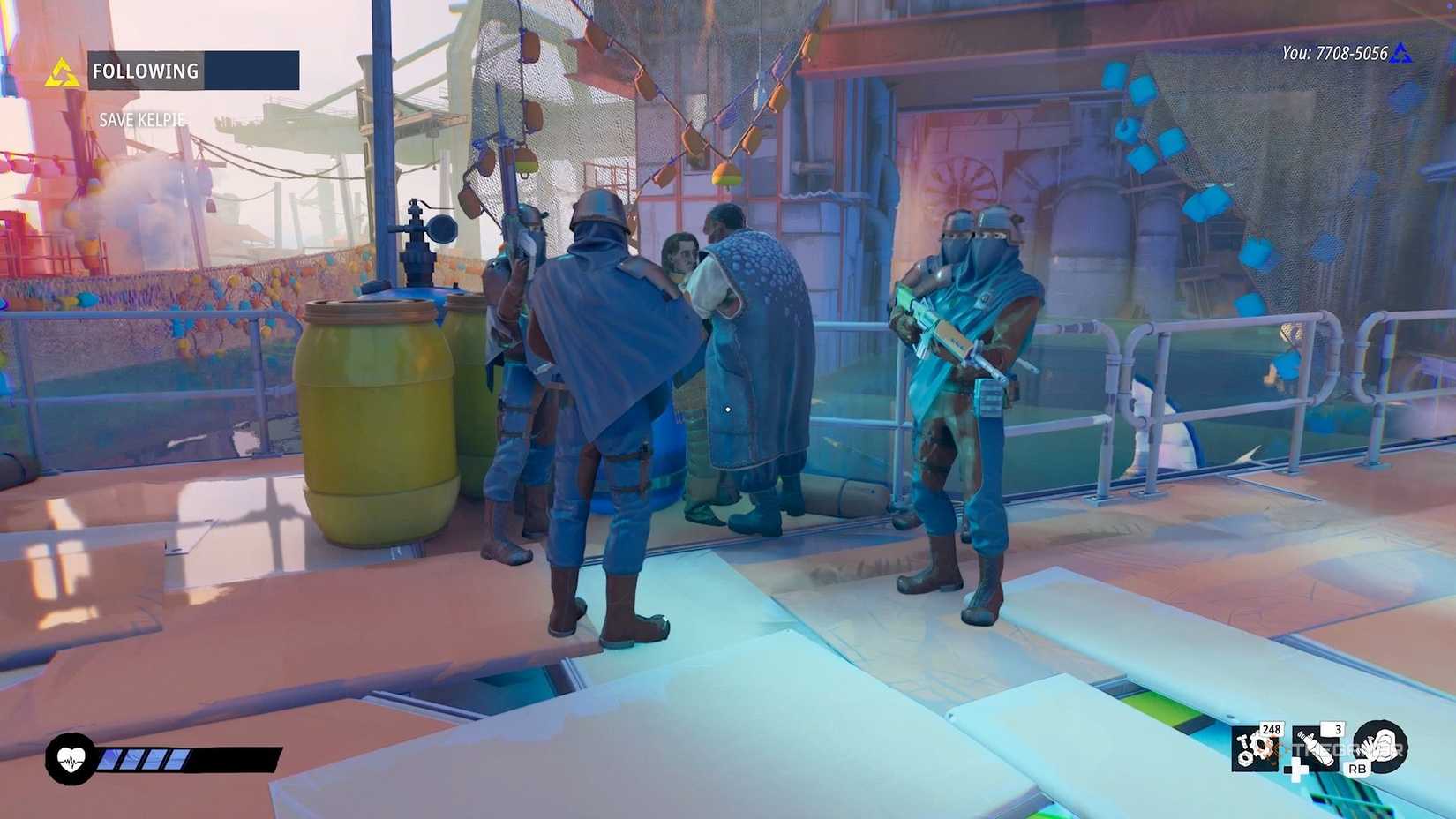 Обин угрожает парню в Tides of Tomorrow