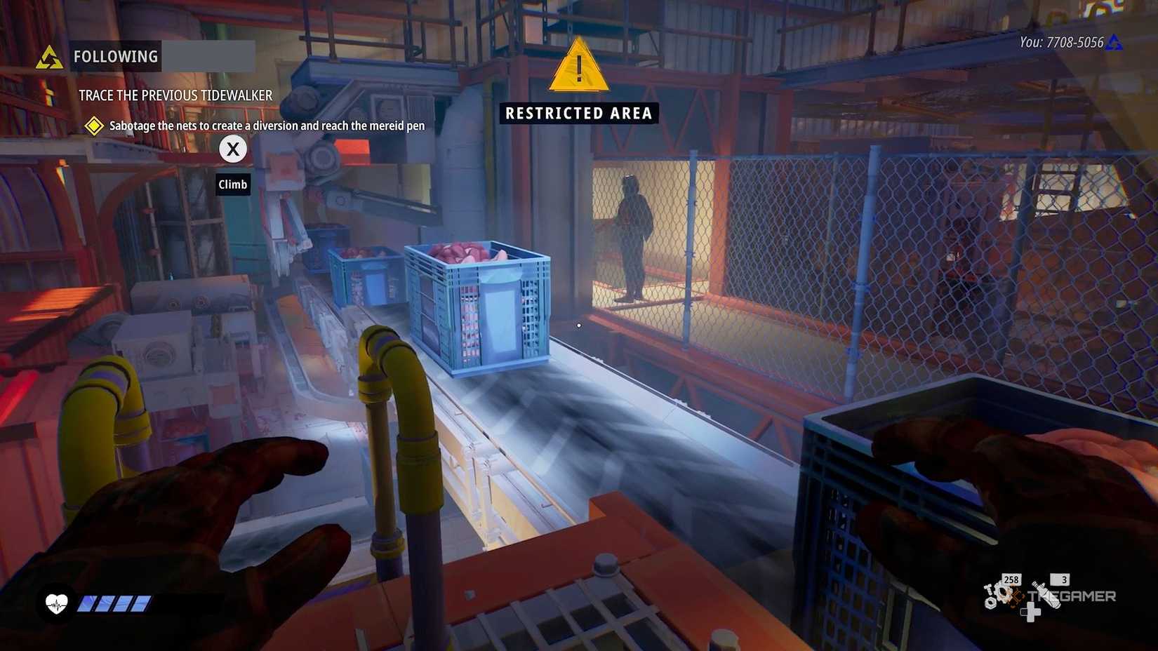 Игрок шагает на конвейерную ленту