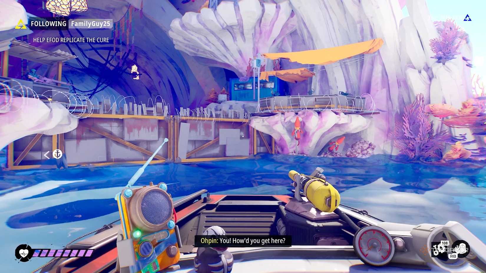 Игрок у ворот Океанского благословения в Tides of Tomorrow