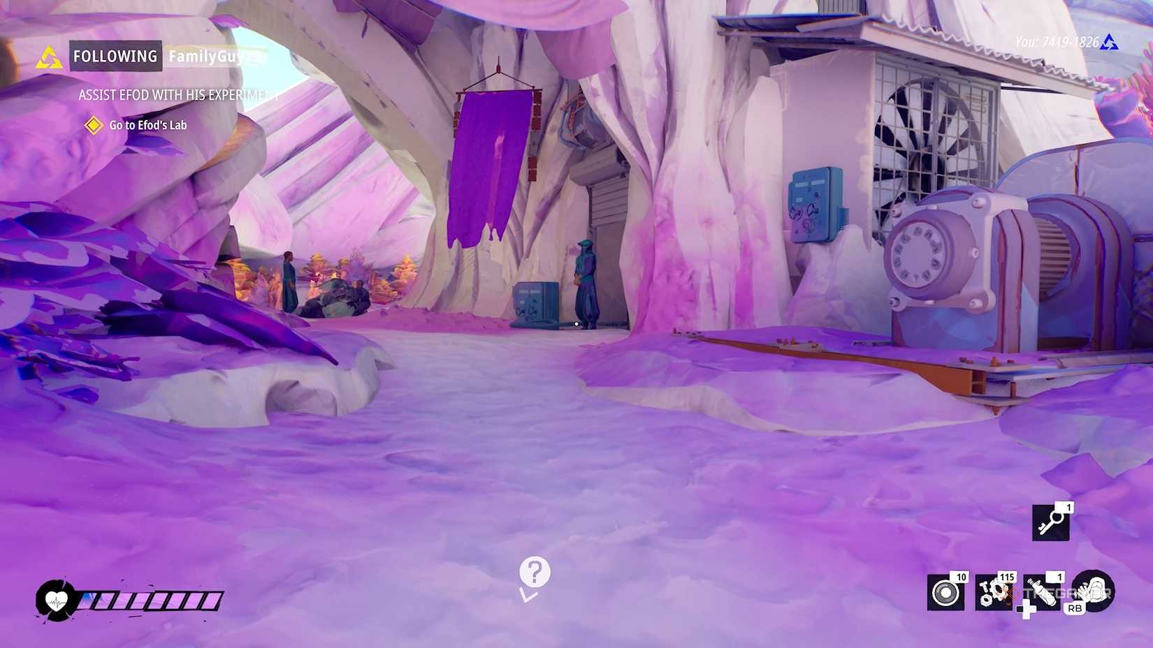 Игрок смотрит на дверь лаборатории Эфода издалека в Tides of Tomorrow