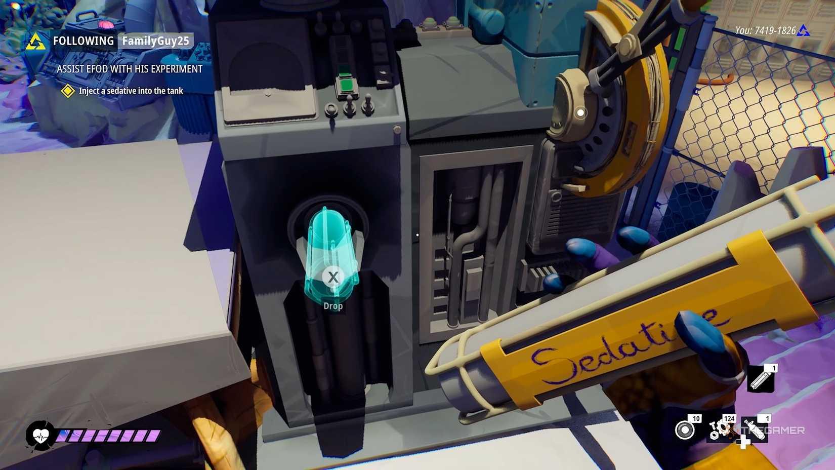 Игрок кладёт транквилизатор в диффузор в Tides of Tomorrow