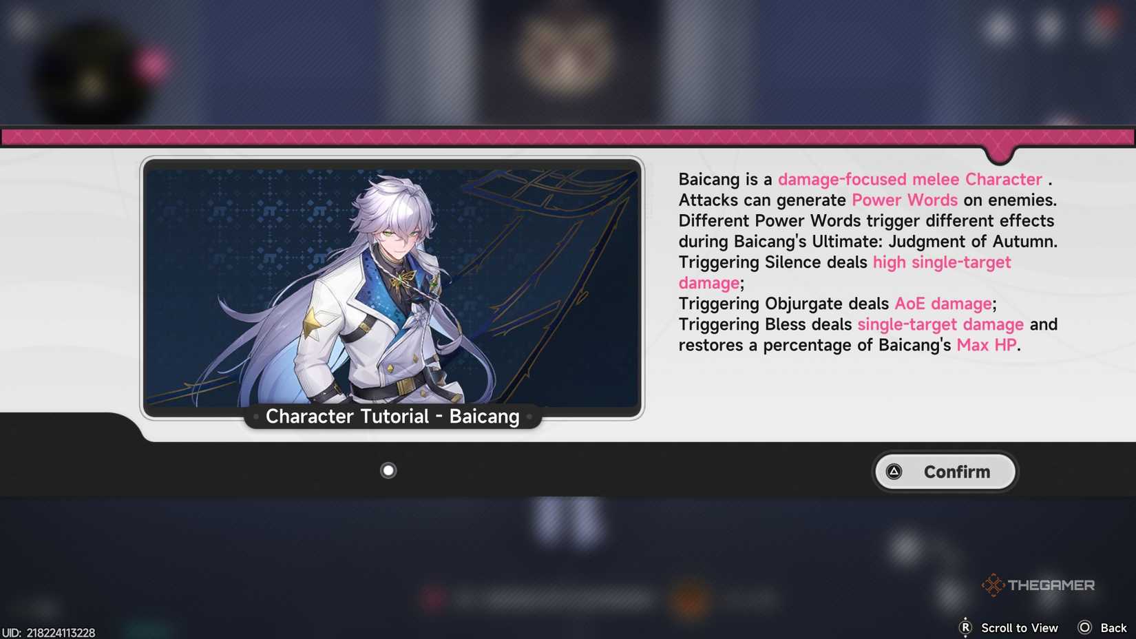 Info about Baicang's NTE build in Neverness to Everness.